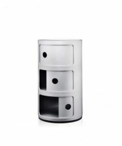 Kartell Componibili 3 Door Container - Silver