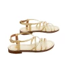 Bobbies Paris Artemis Gold Platinum flache Ledersandalen