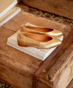 Bobbies Paris Charlize Gold Ballerinas