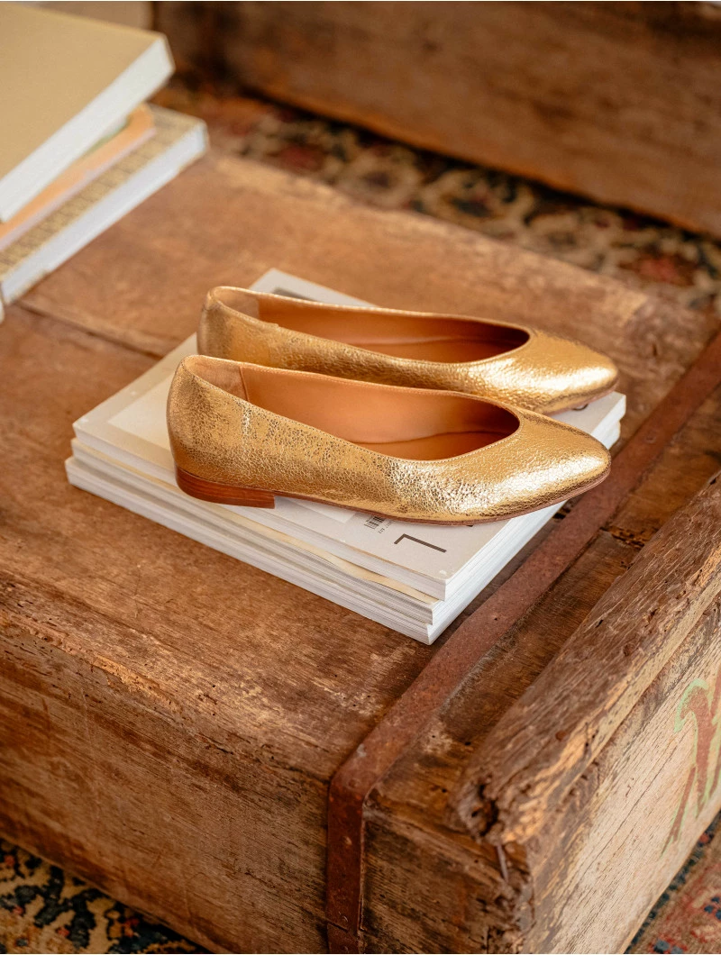 Bobbies Paris Charlize Gold Ballerinas 2 Bobbies Paris Charlize Gold Ballerinas