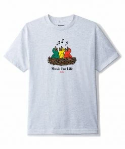 Butter Goods Music For Life T-Shirt - Ash Grey