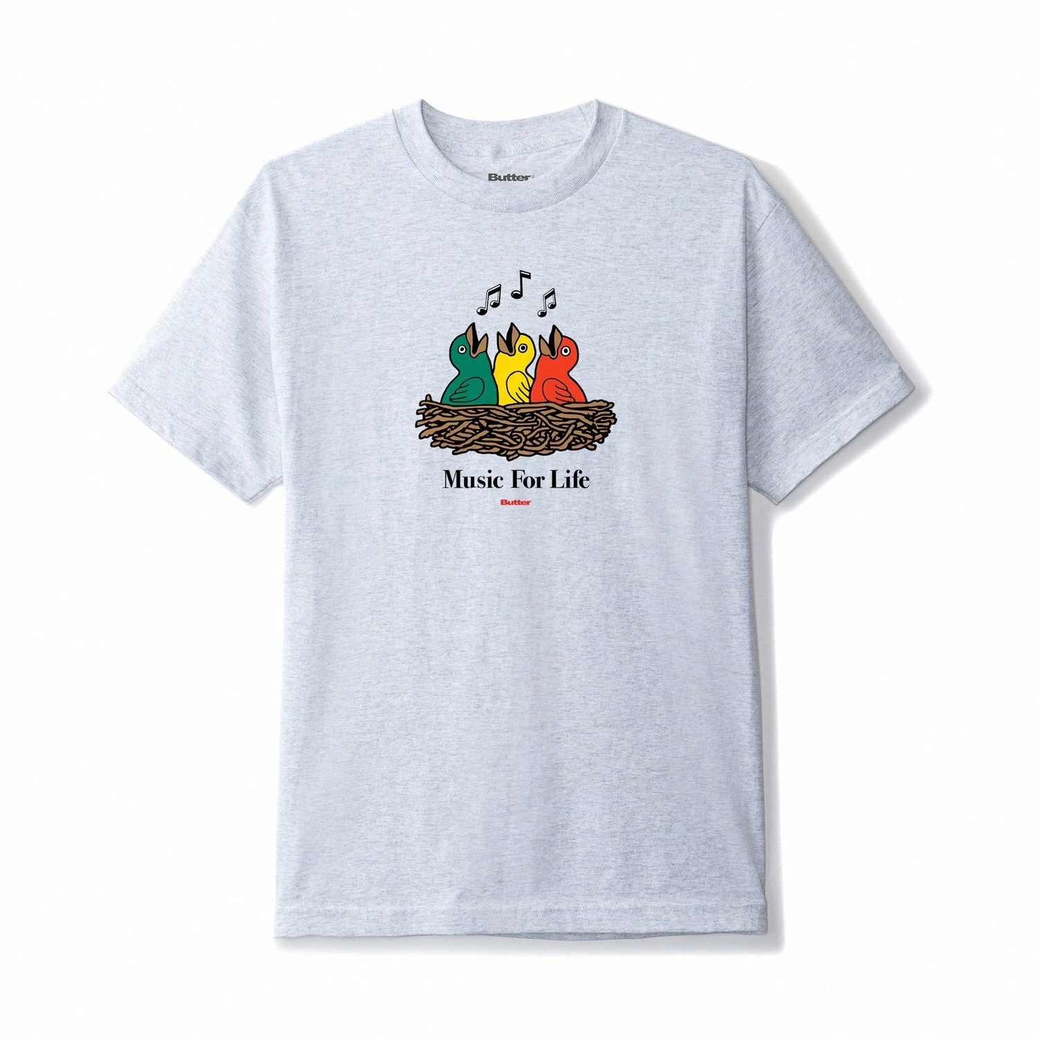 Butter Goods Music For Life T-Shirt - Ash Grey 1 Butter Goods Music For Life T-Shirt - Ash Grey