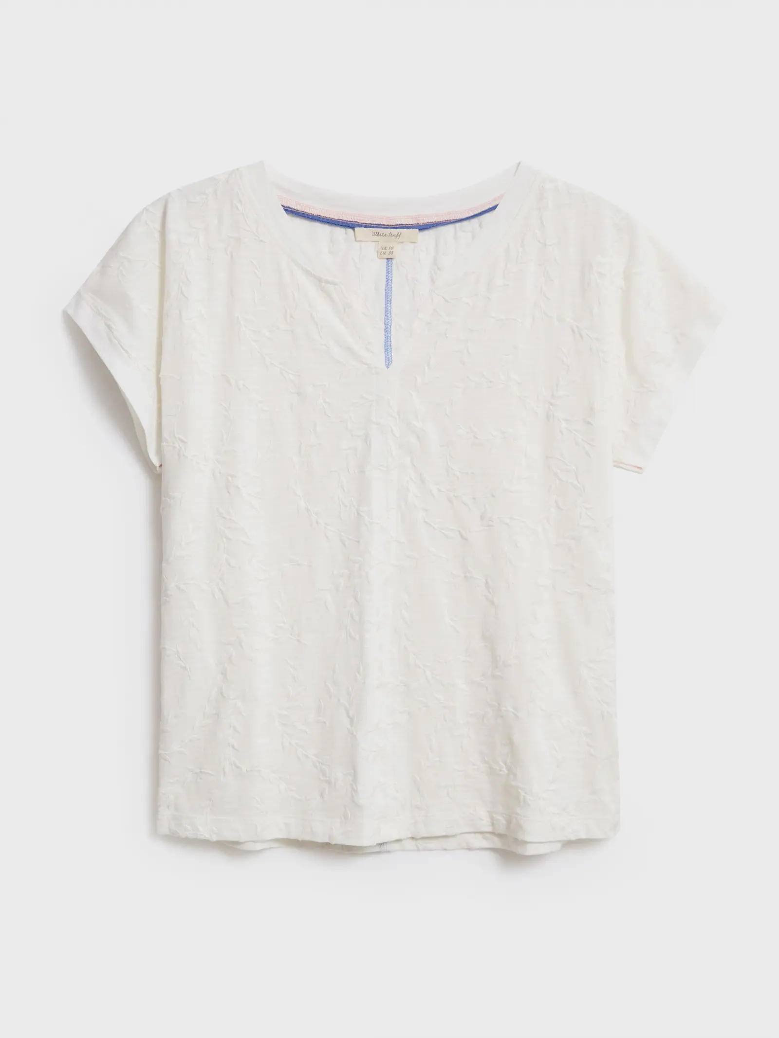 White Stuff Nelly Notch Embroidered Tee - Brilliant White 3 White Stuff Nelly Notch Embroidered Tee - Brilliant White