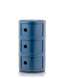 Kartell Blue Three Door Componibili Cabinet
