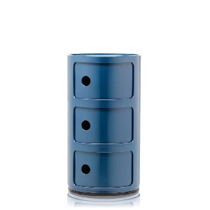 Kartell Blue Three Door Componibili Cabinet 1 Kartell Blue Three Door Componibili Cabinet