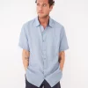White Stuff Pembroke Ss Linen Shirt - Chamb Blue