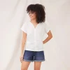 White Stuff Nelly Notch Embroidered Tee - Brilliant White